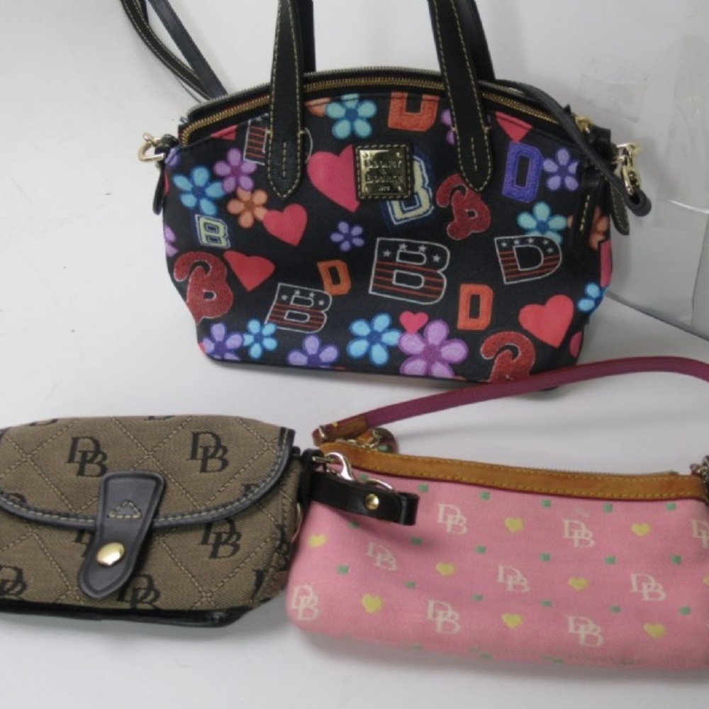 Dooney & Bourke handbag and 2 Wristlets